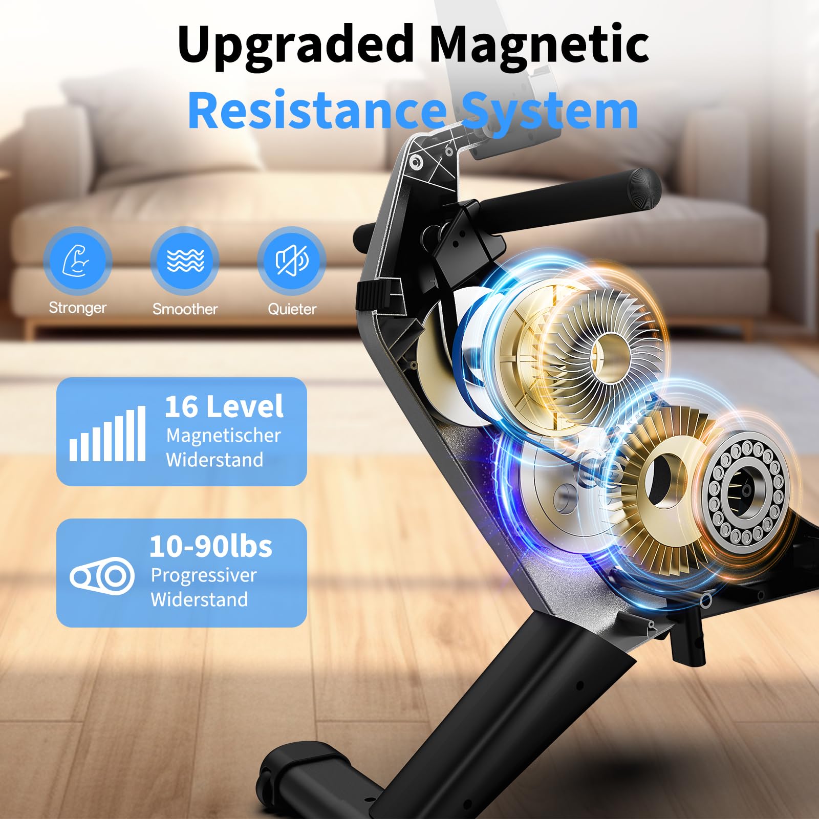 JOROTO Rudergerät für Zuhause, Leiser Magnetisches, 16 Stufen