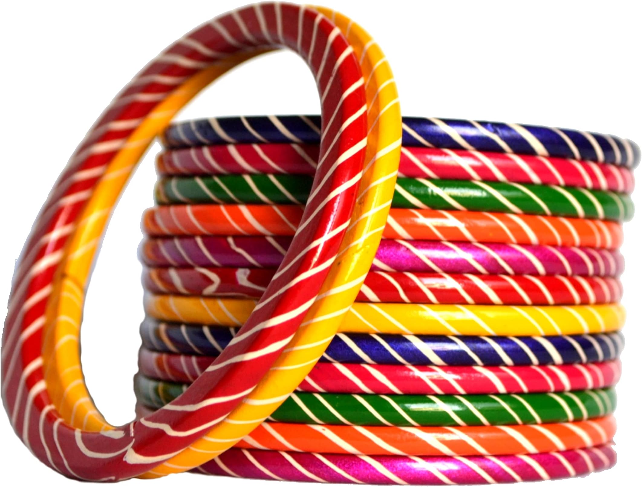 Kanganas Fashion Women's Beautiful Traditional Rajasthani Lahariya Lac Bangles (Multicolor )