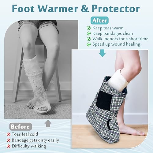 Miniatura 5 de Mybow Funda de molde para piernas, funda para calcetines para después de la cirugía, protector de yeso de pierna, funda acolchada para piernas,