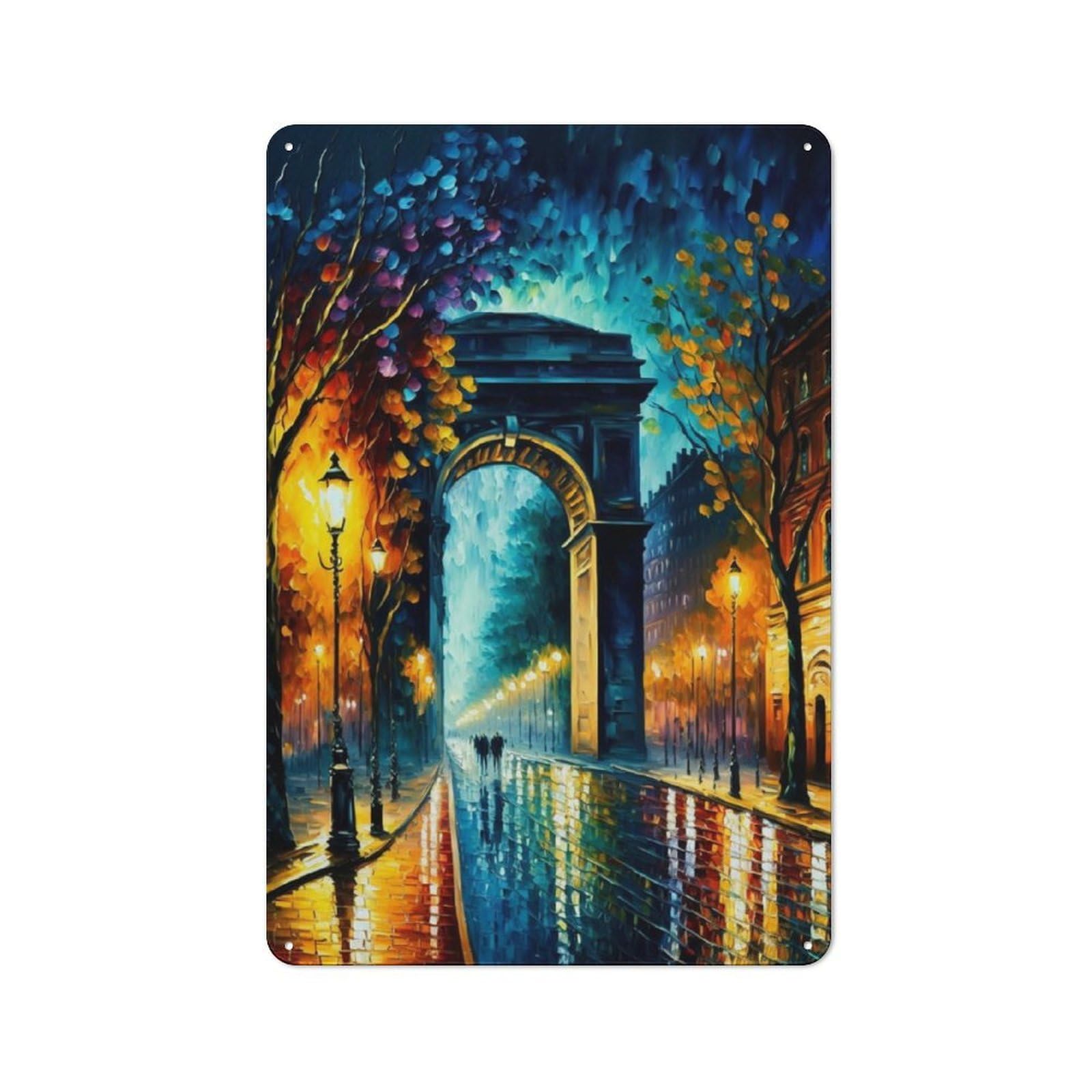 Junmoney Paris In Color Vintage Tin Sign 30X20cm With For Garage Wall, Suited To People Furnishing A Garage