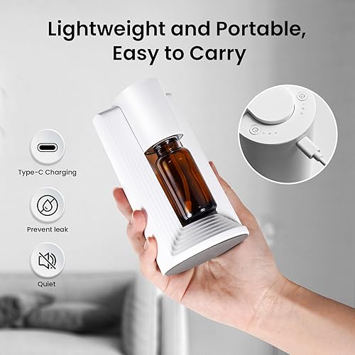 Miniatura 5 de Difusor de aceite esencial sin agua, difusor de aromaterapia portátil, apto para botellas de aceite esencial de 0.3 a 0.7 onzas líquidas, 3