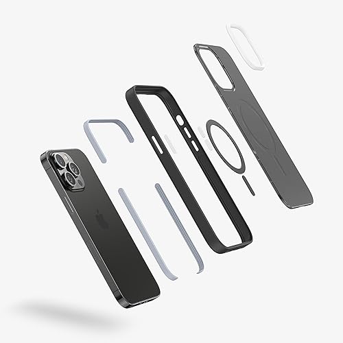 Miniatura 7 de FLOLAB Surtect Tri-Fusion - Funda magnética para iPhone 14 Pro Max, diseño delgado, compatible con Magsafe, marco negro de grado militar, placa