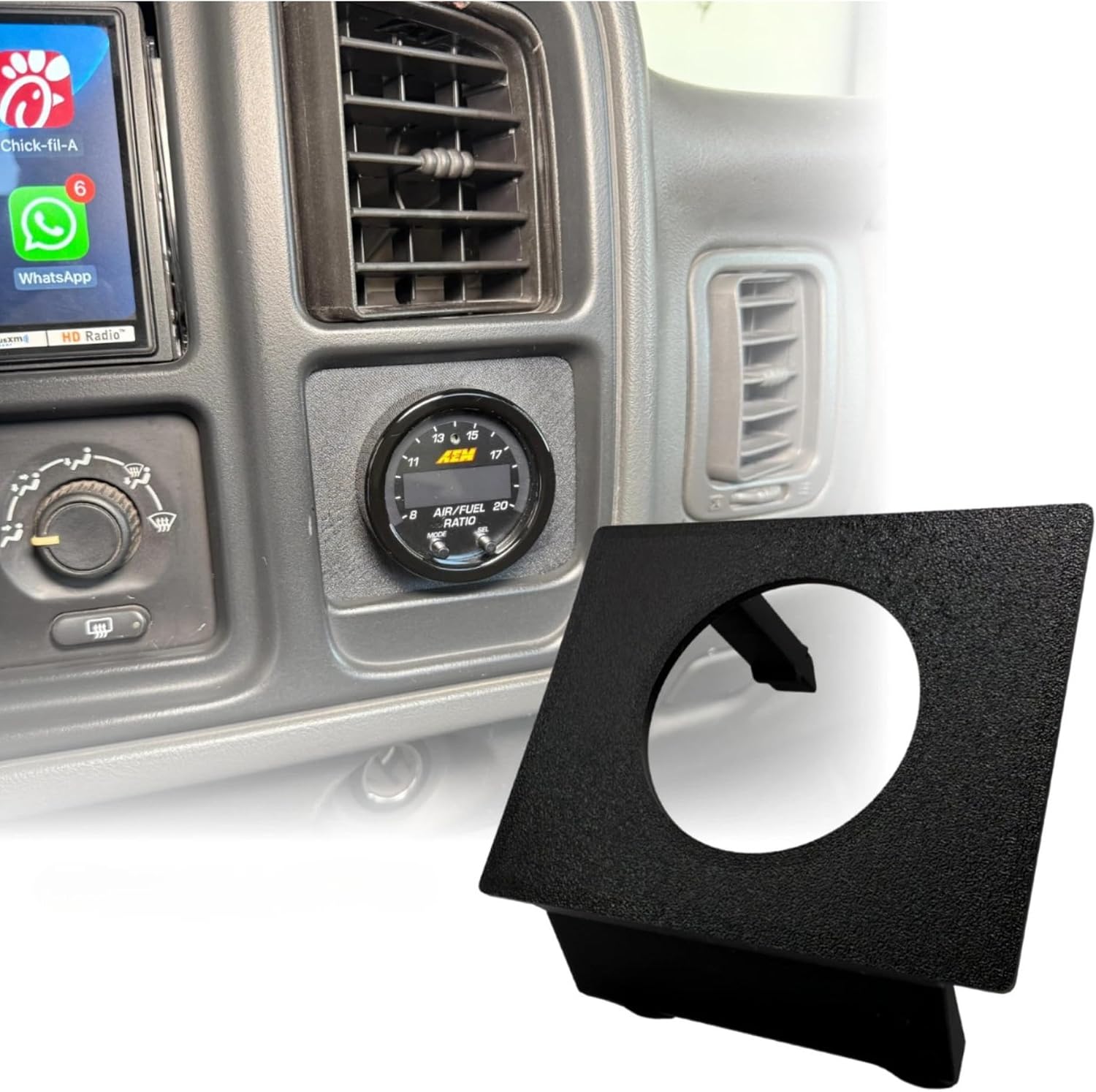 Gauge Pod 52mm Mount - Dash Panel Insert for 1999-2007 Chevy Silverado, GMC Sierra, Tahoe, Suburban NBS GMT800 Trucks (Boost, Oil Pressure, etc)