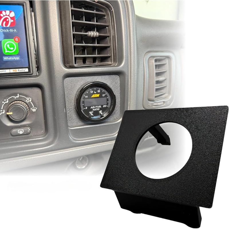Suporte de manômetro 52 mm Podium Made para painel de caminhonetes Chevy Silverado, GMC Sierra, Tahoe e Suburban 1999–2007 – 1 unidade