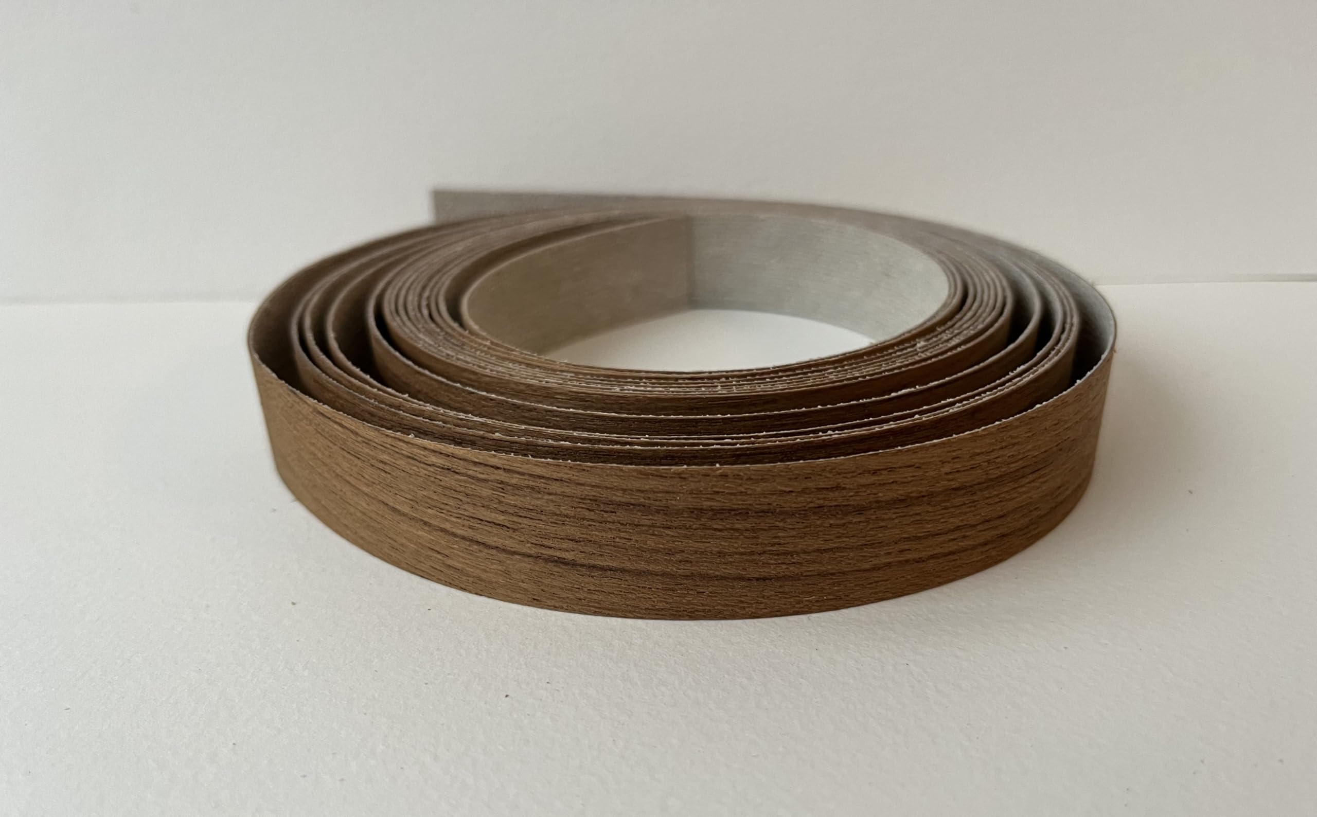 Vale Veneers Pre Glued Iron on Teak Wood Veneer Edging Tape 22mm Wide x 5 Metres