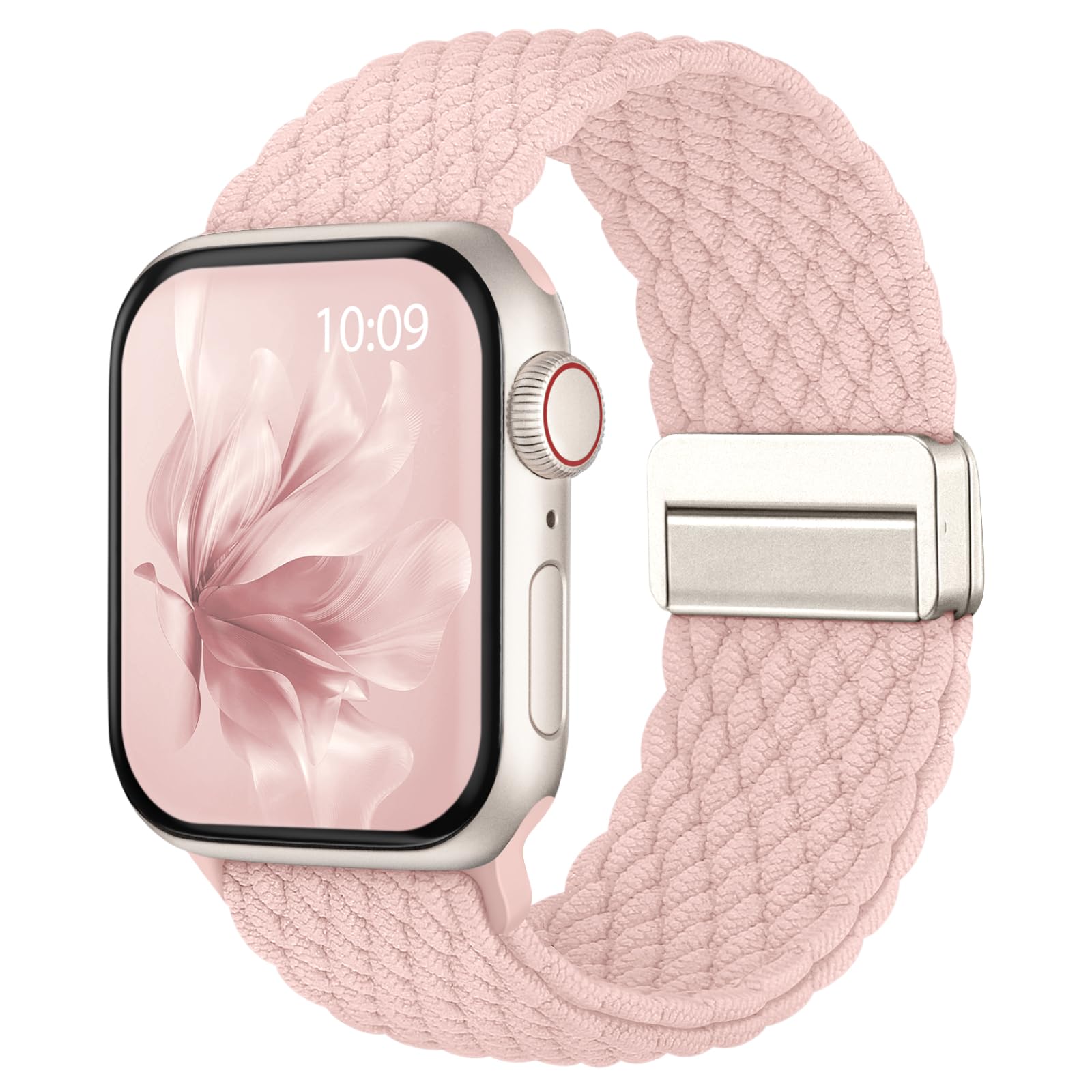 Geflochtenes Armband Kompatibel mit Apple Watch Armband 40mm 41mm 42mm 45mm 44mm 46mm 49mm 38mm Damen Herren,Magnet Verschluss Elastisch Nylon Armbänder für iWatch SE 3 2 1 Series 11 10 9 8 7 6 5 4