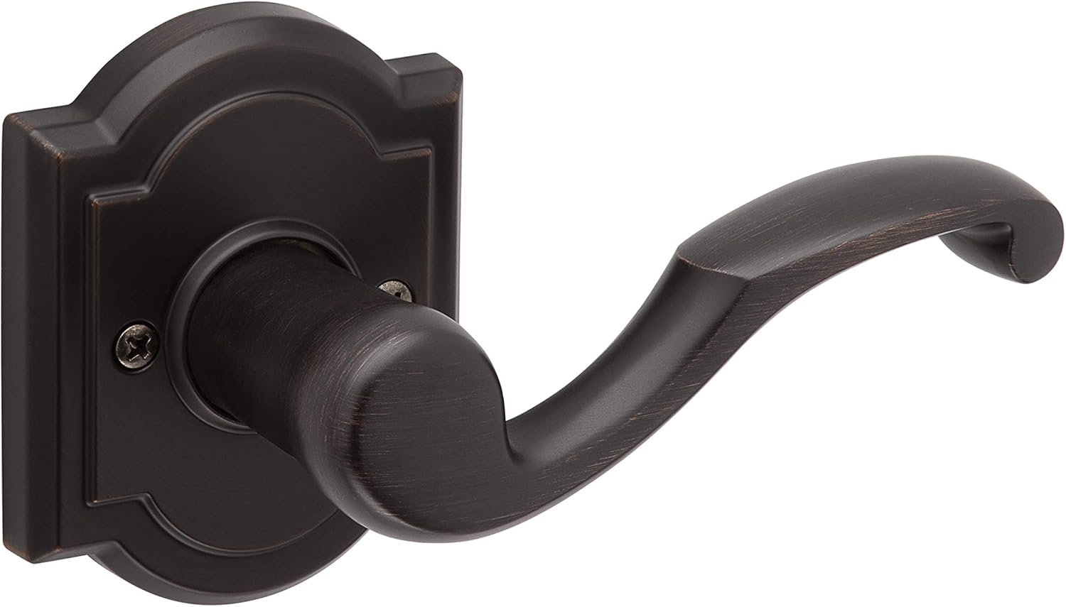 Baldwin Madrina, Half Dummy Door Left Handed Lever, Non-Turning Door Handle for Closet, French Door, in Venetian Bronze
