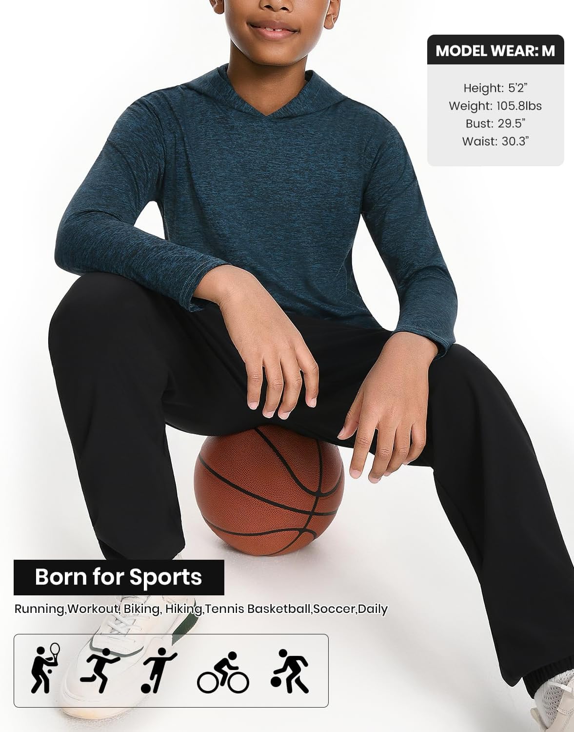 Ullnoy 3 Pack: Youth Boys Long Sleeve Hoodie Shirts dry fit hoodies for teen boys Active Long Sleeve Hoodie Sweatshirts - Image 6