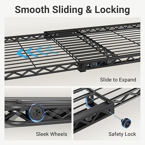 Miniatura 3 de VIPEK X2 - Estantes extensibles ajustables de 3 pies 3 pulgadas a 4 pies 8 pulgadas, sistema de armario abierto portátil con estantes flexibles y