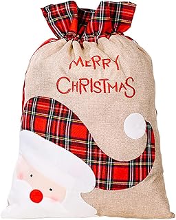 クリスマス ラッピング 巾着袋 大きめ 39*56cm おしゃれ プレゼント用 可愛い サンタクロース飾り お菓子 ギフトバッグ レディース 子供 麻袋