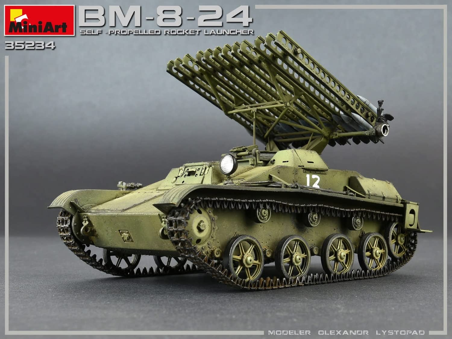 Mini Art 35234 1:35 BM-8-24 wyrzutnia rakiet Inter.-wierna replika, modelarstwo, plastikowy zestaw do montażu, majsterkowanie, hobby, klejenie, zestaw modelarski, montaż, nielakierowany