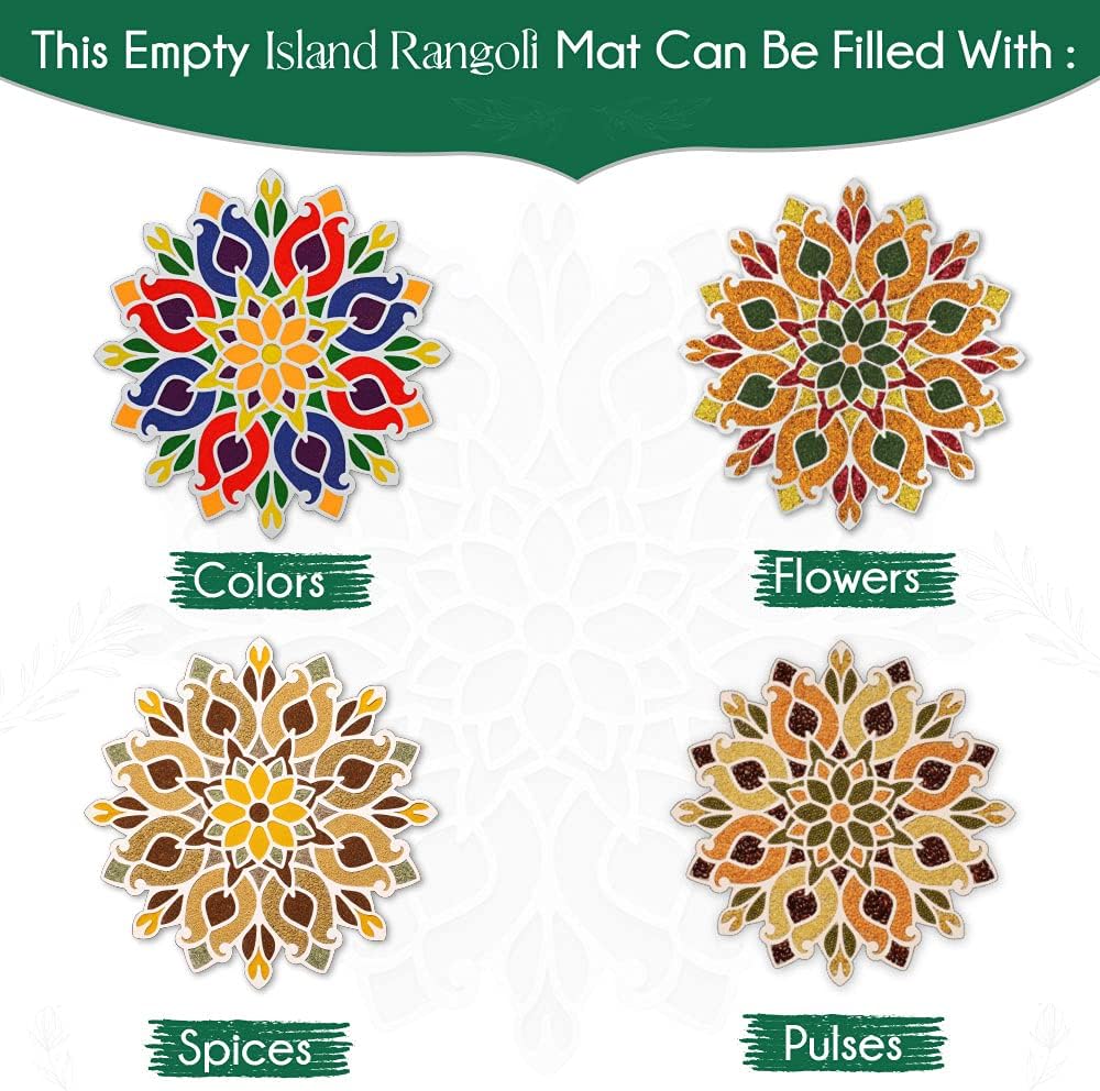 Generic Rangoli Stencil (11 Inches Set of 2) | Chakra Design | 4 Sizes - 11 Inches, 16 Inches, 22 Inches & 34 Inches