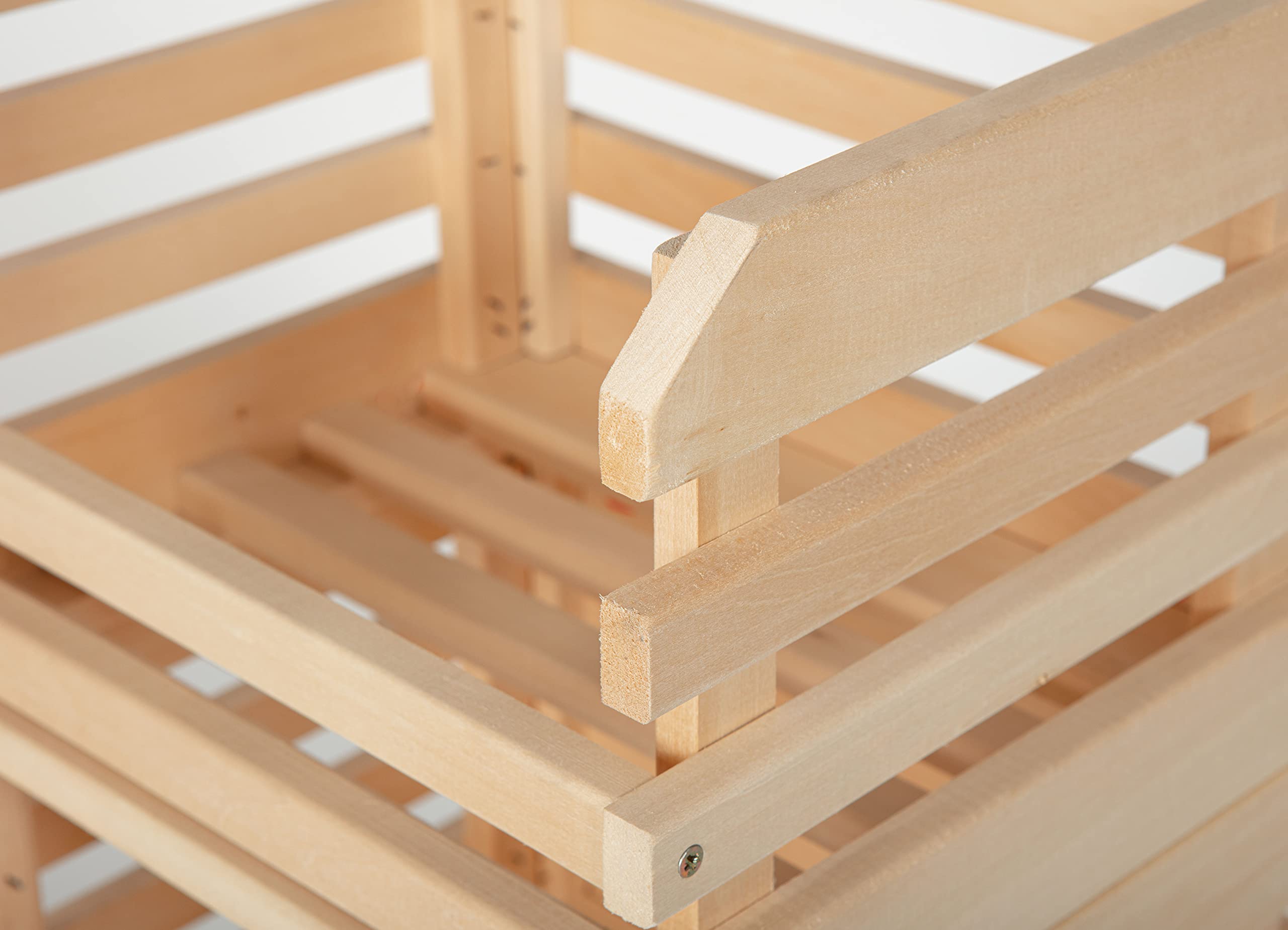 Inter Link - 3 cajas apilables de madera maciza natural - Caja de almacenaje con ruedas, caja de almacenaje para fruta, verdura - Ahorra espacio, práctico y versátil - 37 x 30 x 80 cm
