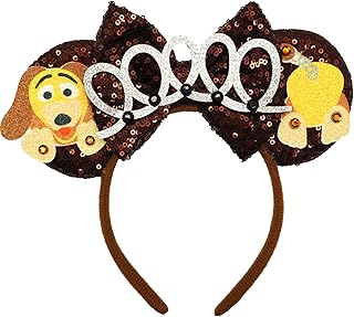 Mouse Ears Headband for Adults, Glitter Bow Ears Hairbands Birthday Decorations Themed Events Hair Accessories