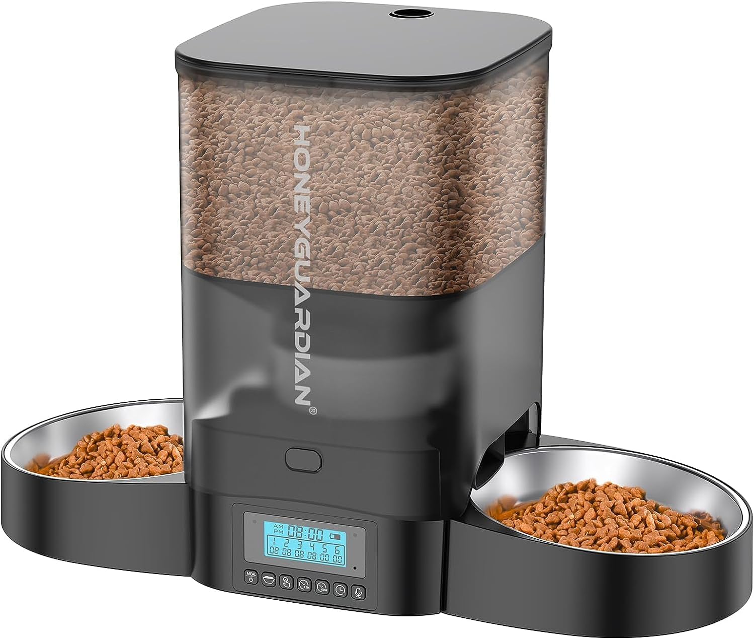 HoneyGuaridan Automatic Cat Feeder for 2 Cats, Equally Distributed Cat