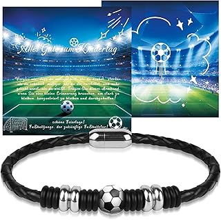 Fussball Armband Geschenke für 5/6/7/8/9/10/11/12 Kinder Junge Jungen, Fußball Armbänder Jung...