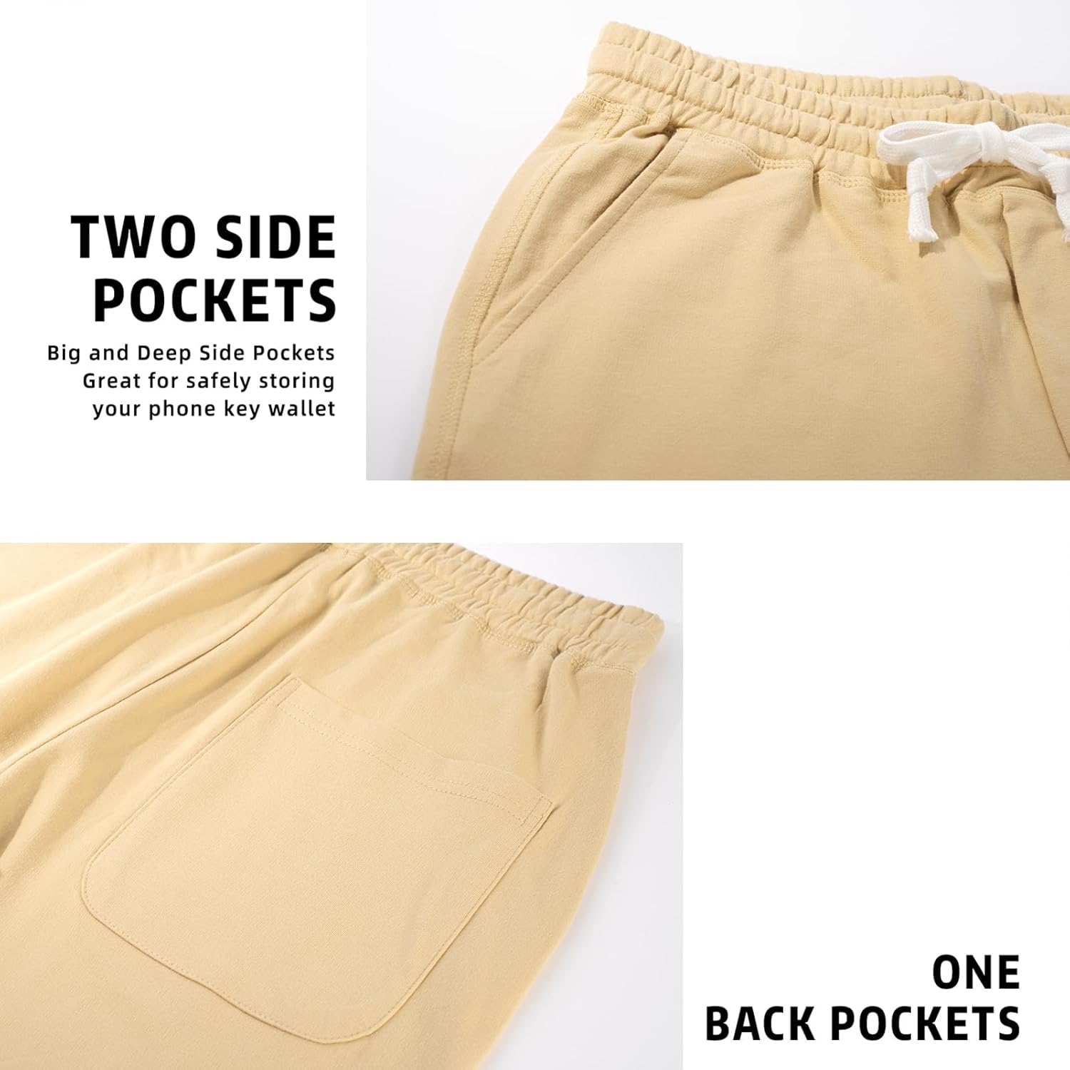 AMY COULEE Men's Casual Shorts 8" Cotton Athletic Workout Shorts Lounge SweatShorts with Pockets - Image 3