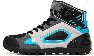 Zapatos de Moto para Hombre, Botines Cortos de Motocross Negros, Cuero Impermeable, Zapatos Todoterreno para Moto, Botas Deportivas de Carreras