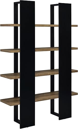 Miniatura 7 de Coaster Danbrook - Estantería de madera con 4 estantes de longitud completa, color negro y nogal envejecido