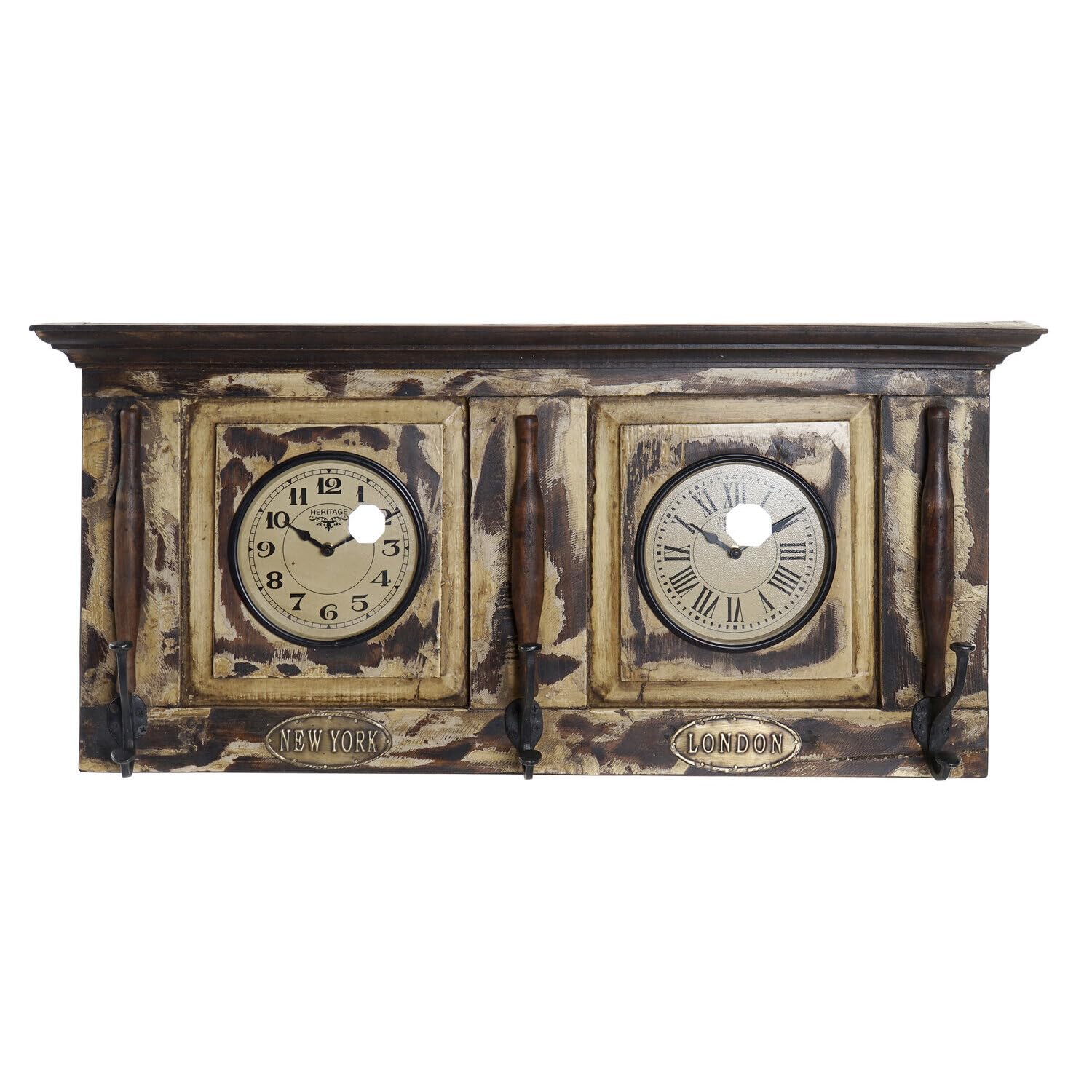 Horloge murale teck et fer pour sublimer votre décoration intérieure