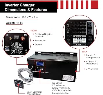 1.3KWH 12V Solar Power System Kit | LiFePO4 12V 100Ah, 200W Mono Solar Panels, 20A MPPT Solar Charge Controller, 2KW Pure Sine Wave Inverter Charger | RV, Trailer, Camper, Marine, Off Grid
