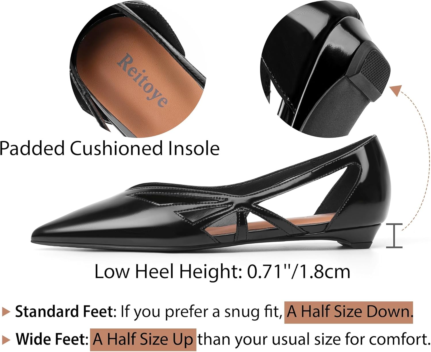 Reitoye Flats for Womens Closed Pointed Toe Ballet Flat Comfortable Dressy Work Slip On Casual Shoes Womens Flats - Image 5