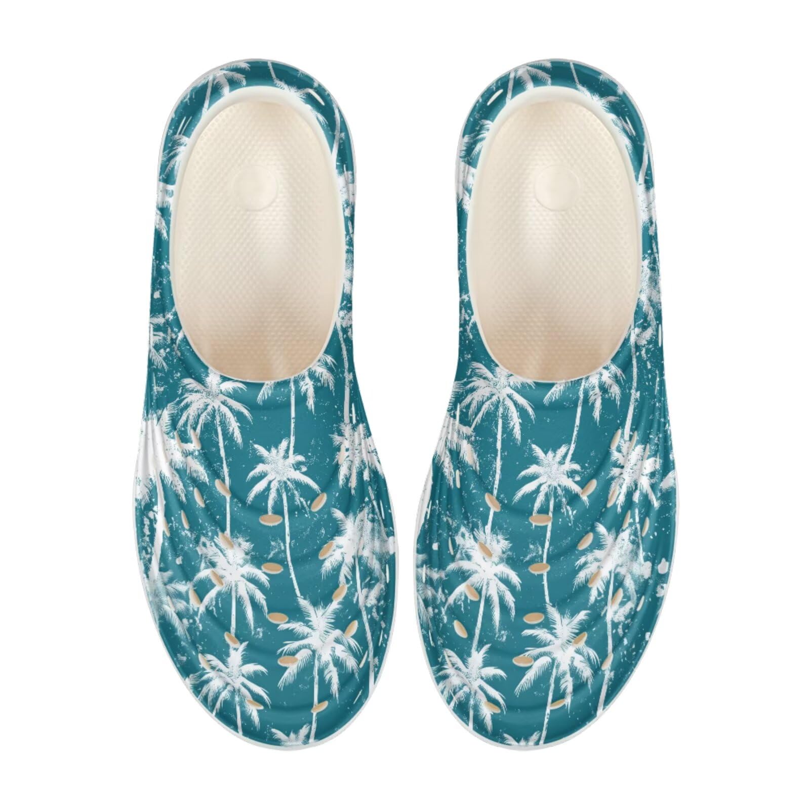 Pointodoor Palm Tree Water Shoes for Kids Boys Slip on Clogs Quick Dry Beach Swim Sneakers Lightweight Outdoor/Indoor Sandals
