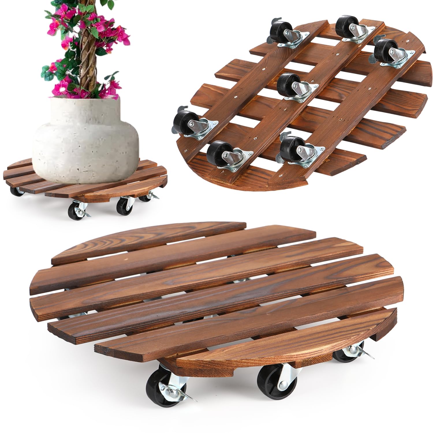 Wooden Plant Dolly 2 Pack