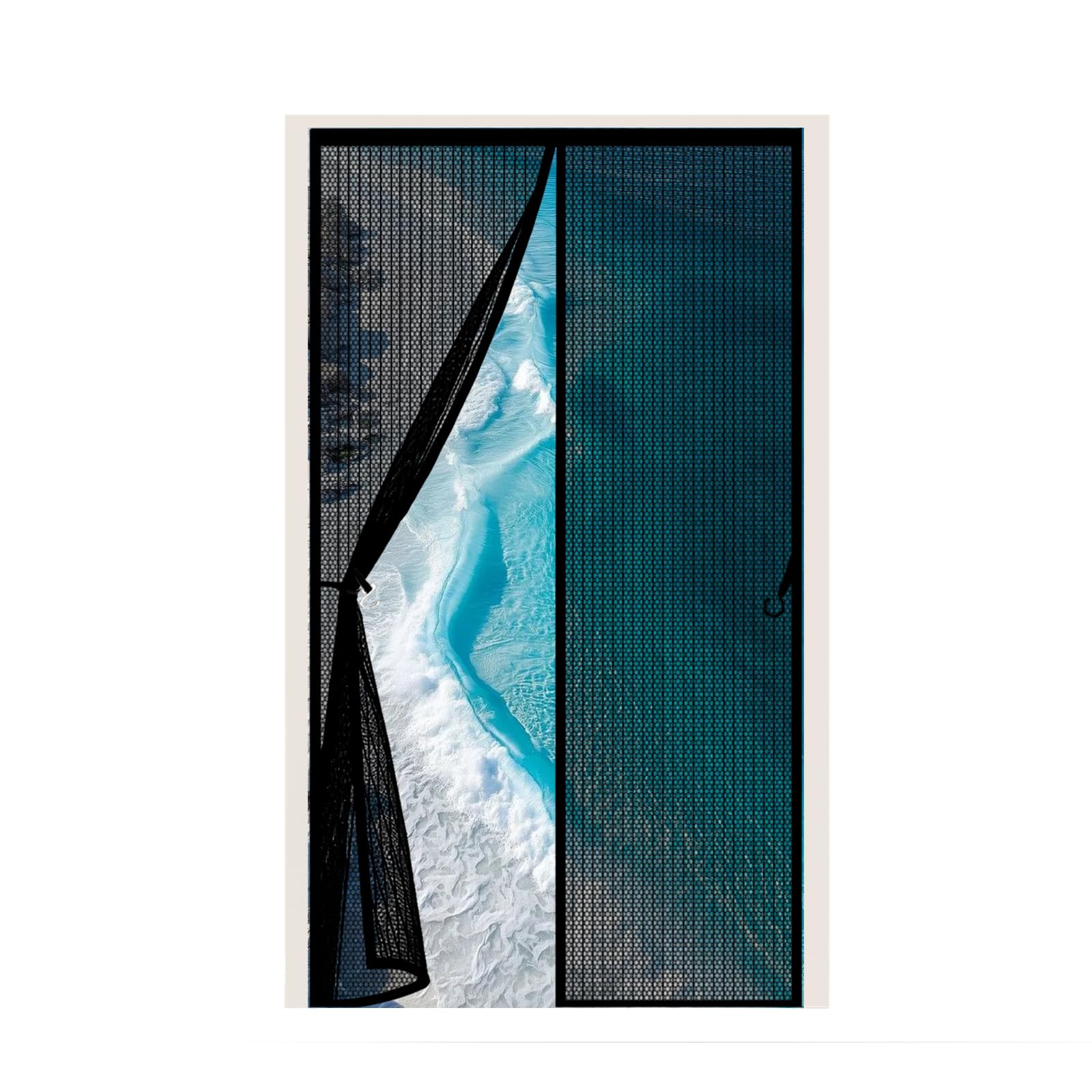 Qenhyun Black Fly Screen Door 70 X 205 Cm Keep Bugs Out, Full Frame Magic Tape, Powerful Magnets, Self Sealing, No Drill Installation, Mesh Curtain Anti Mosquito For Balcony Bedroom Doors,