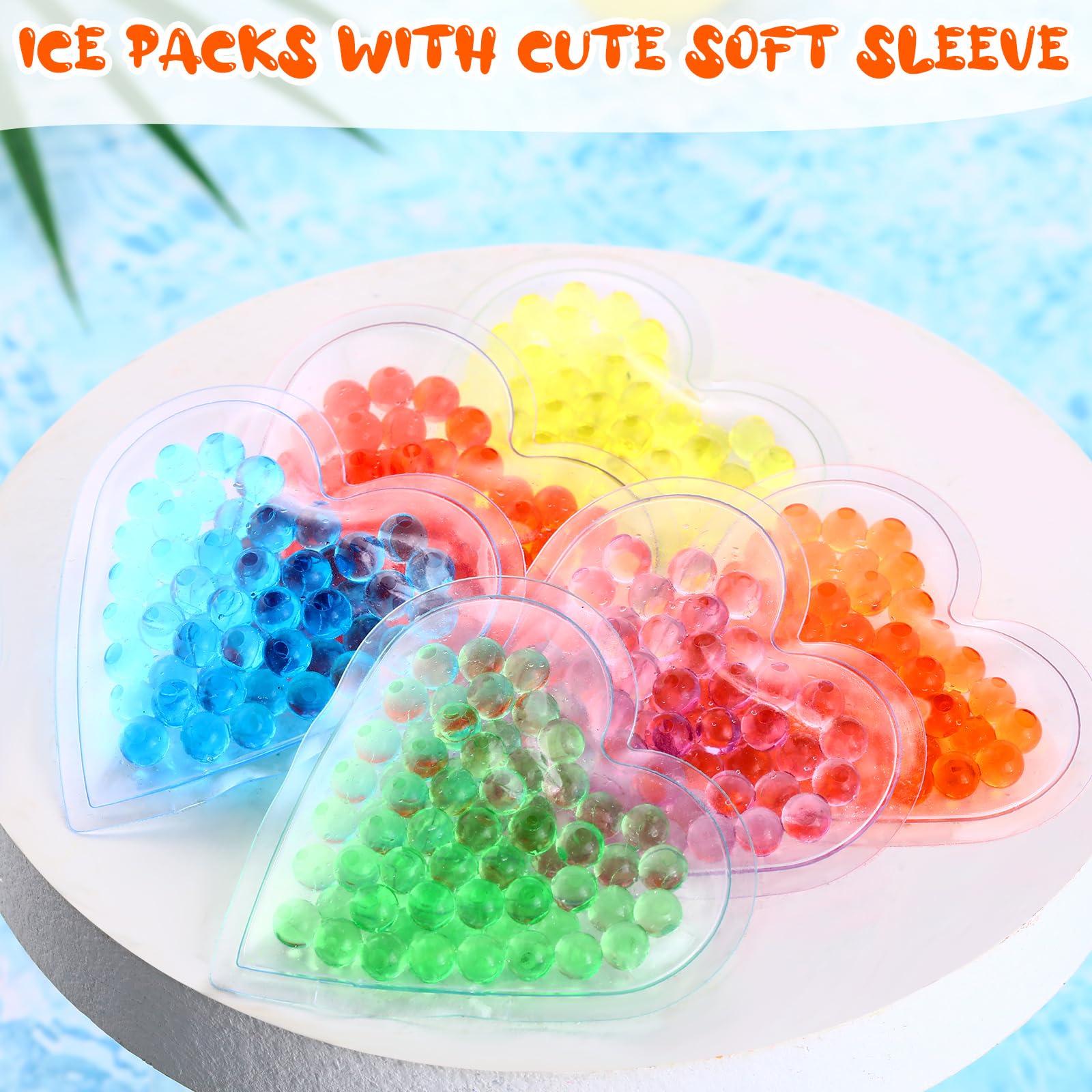 TrelaCo Zestaw 60 szt. Boo Boo Ice Pack gorący i zimny lód w kształcie serca zimny kompres wielokrotnego użytku pojemnik na lód na urazy mądrość zęby kolka ból gorączka bóle głowy, 6 kolorów