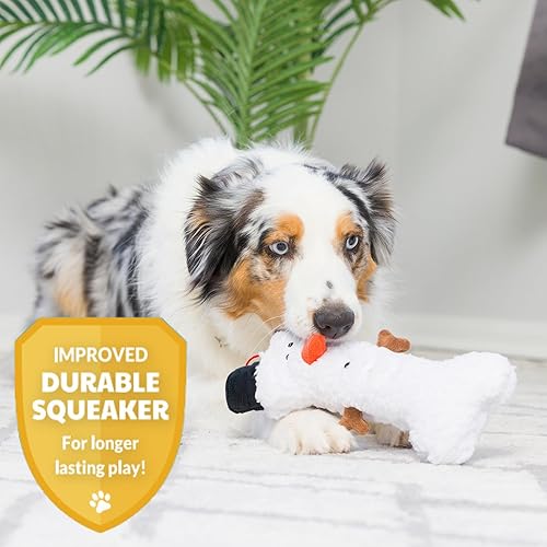 Miniatura 4 de Huxley & Kent para perros  Hueso de muñeco de nieve  Juguete de peluche navideño para perros con chirriador  Regalo divertido para perros