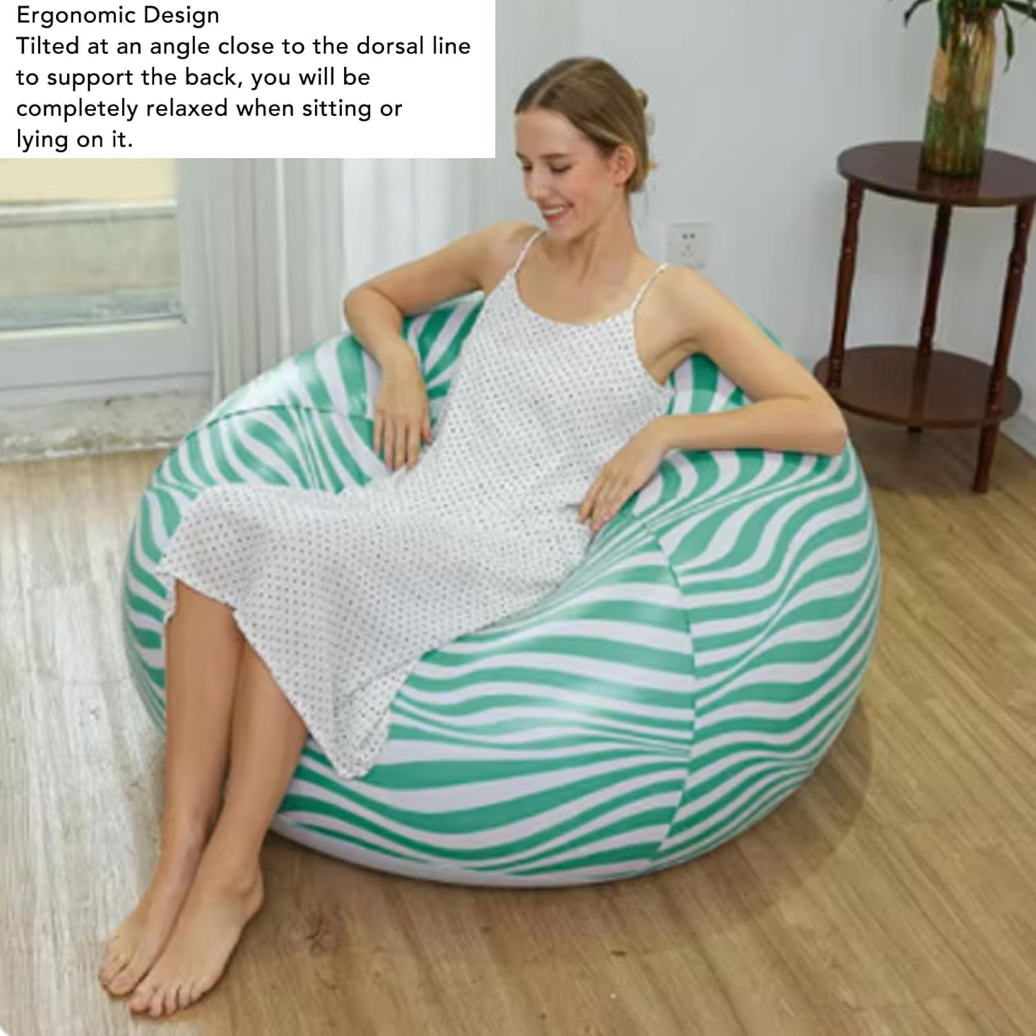TOPINCN Portable Inflatable Chair, Inflatable Bean Bag Chairs Blow up Chairs Camping Chairs Inflatable Lazy Sofa Folding Portable Inflatable Chair for Living Room Bedroom Reading Room