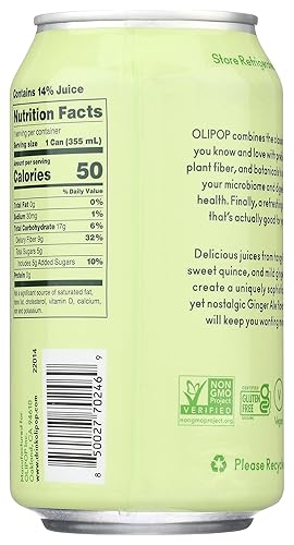 Miniatura 2 de OLIPOP Soda prebiótica Pop, Ginger Ale, prebióticos, botánicos, fibra vegetal, lata de 12 onzas líquidas