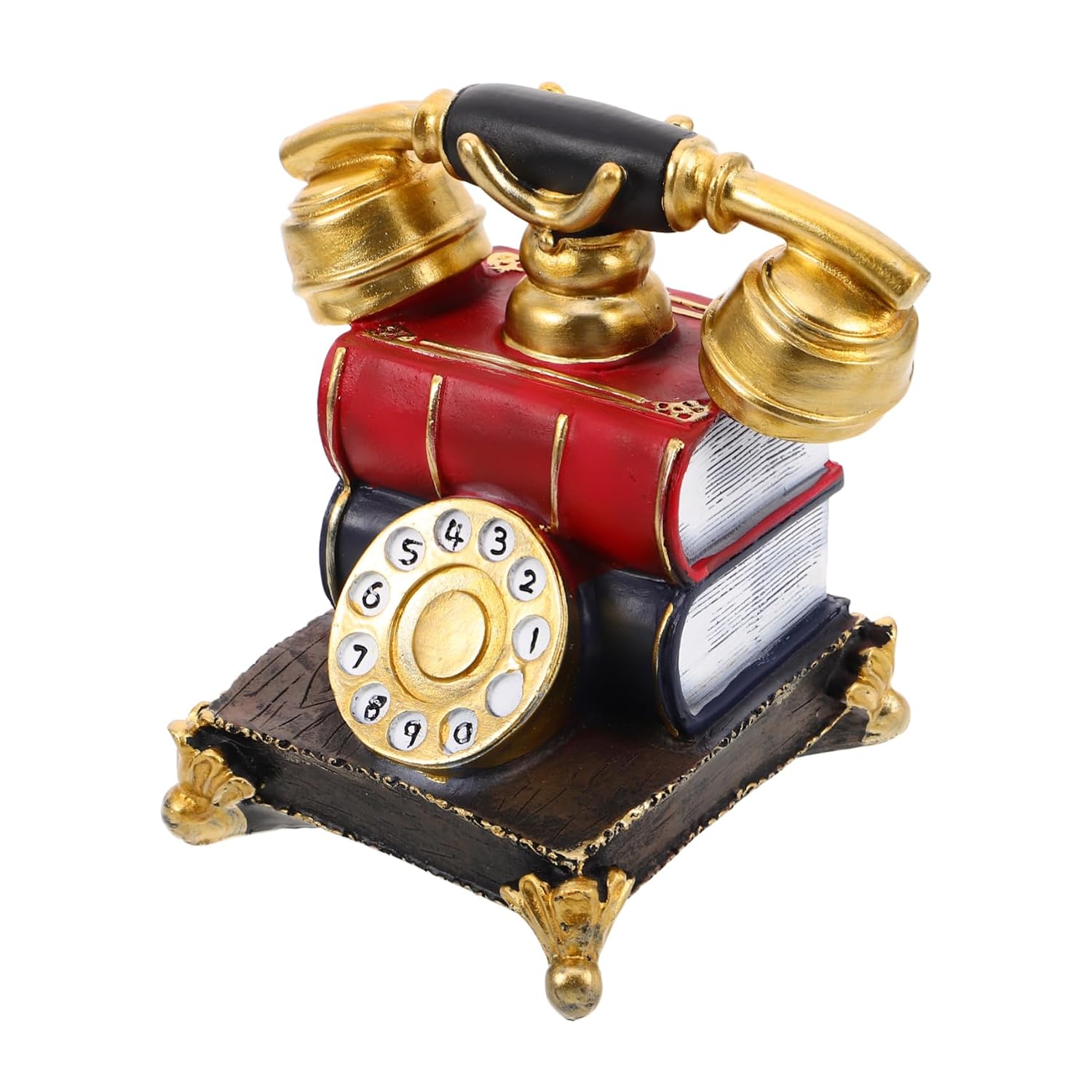 Cabilock Retro Telephone Ornaments Vintage Rotary Phone Desk Decor Antique Model for Home Office Decor Gifts