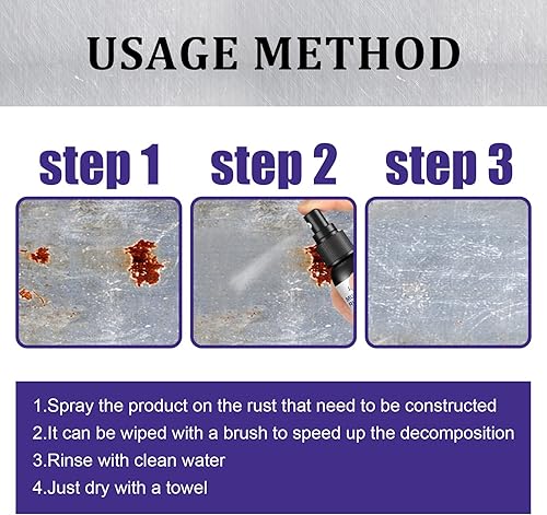 Miniatura 7 de Spray removedor de óxido fuerte, removedor de óxido para aerosol de metal, 1.7 fl oz (1.7 fl oz), aerosol removedor instantáneo de óxido, limpiador