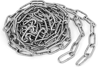 Aexit Pet Dog Material Handling Products Training Clothes Hanging 304 Stainless Steel Coil Chain Silver Coil Chains Tone M3x10Ft
