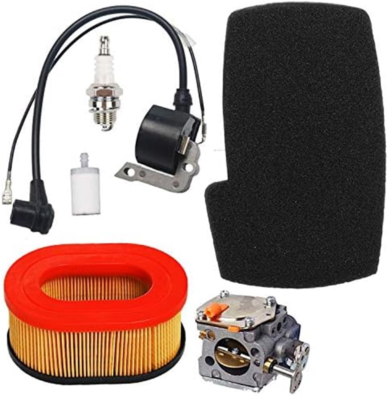 Wivplex Filtro aria Combo Pre-filtro Carburatore Bobina di accensione Candela Filtro carburante Kit di messa a punto, for Partner, K650 K700 Troncatrici Motore 506-22-42-01 506 22 63-01 Kit filtro ari