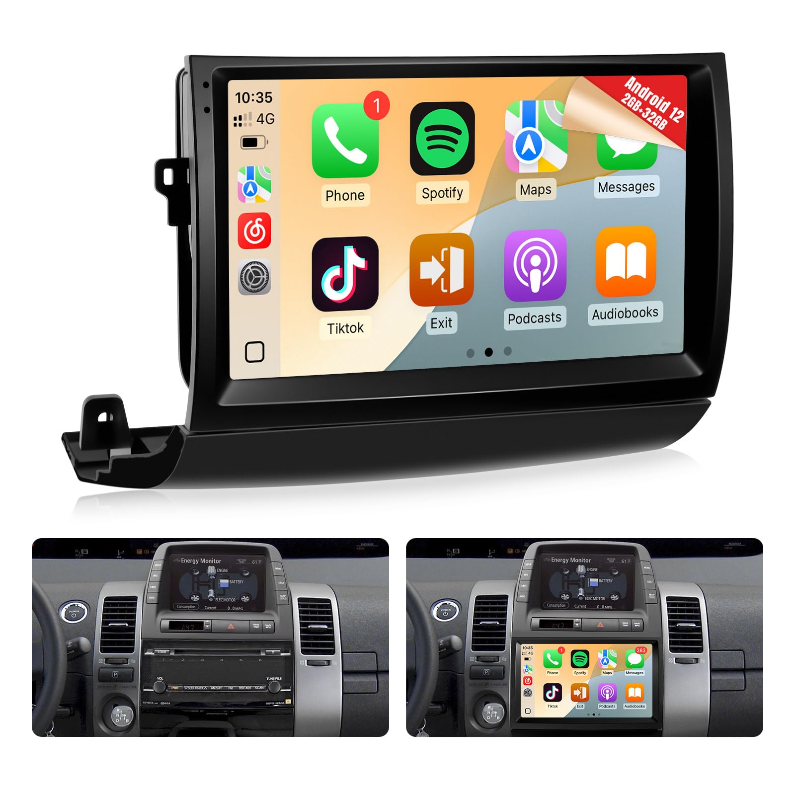 Photo 1 of Naifay 8Core Android 12 Car Radio for Toyota Prius (Fit-J.B.L) 2004 2005 2006 2007 2008 2009 Stereo, 9inch IPS Touch Screen for Prius with Carplay Android Auto/Bluetooth/GPS/WiFi/MIC+Canbus