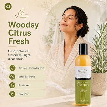 MGA Vegan Hair Shampoo - Organic Formula for All Types of Hair | With Natural Herbal Scent for Men & Women | Parabens Silicone & Sulfate Free Dandruff Shampoo Provides Frizz control | 8.8 Fluid Ounce