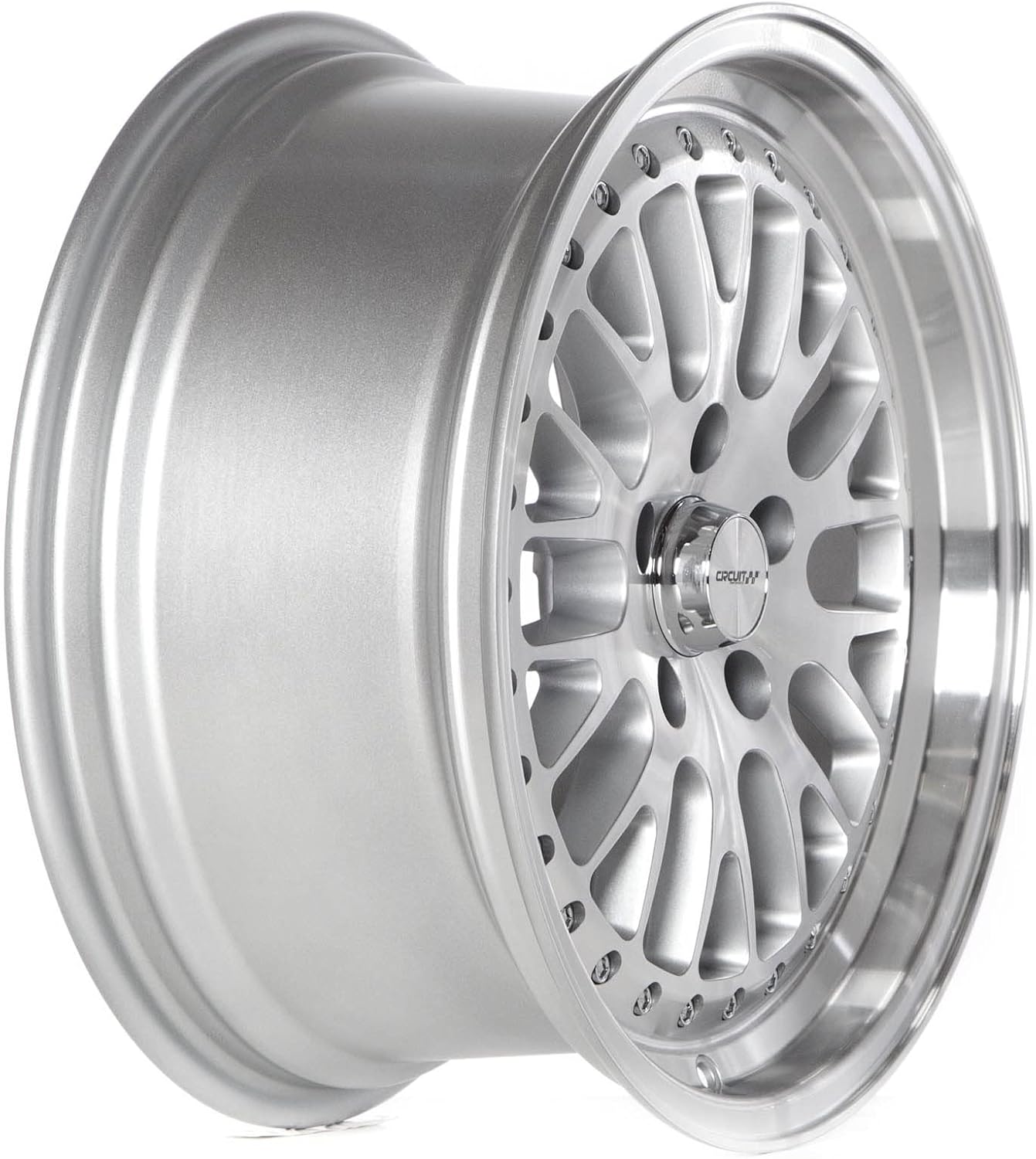 Circuit Performance CP21 17×8 Machined/Silver 5×114.3 [+35mm] Classic Mesh Deep Dish Compatible with Civic, Accord, Camry, Altima, Sonata