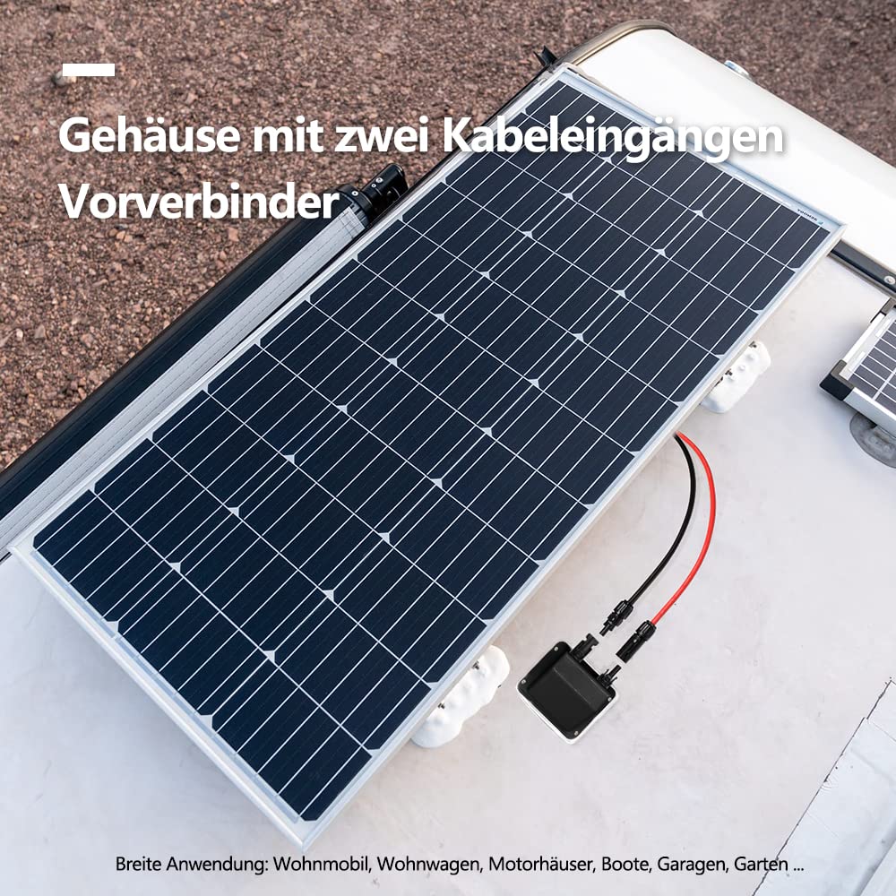 SolarHouse ABS Double Solar Wprowadzanie kabla z miękkim kablem miedzianym 10 ft 10 AWG, do kamperów, łodzi, przyczep kempingowych, morskich, kolor czarny