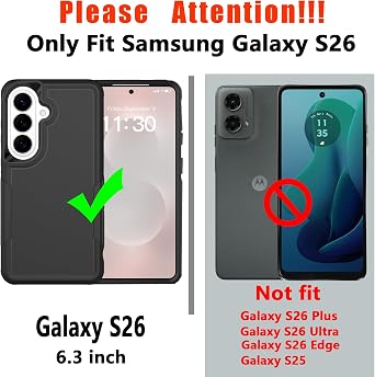 for Samsung Galaxy S26 Case,S26 Case,[Military Grade Drop Tested] with HD Screen Protector,Dual Layer Protective Heavy Duty Cell Phone Cover Non-Slip Shockproof Rugged Case for Galaxy S26 (Dark Green)