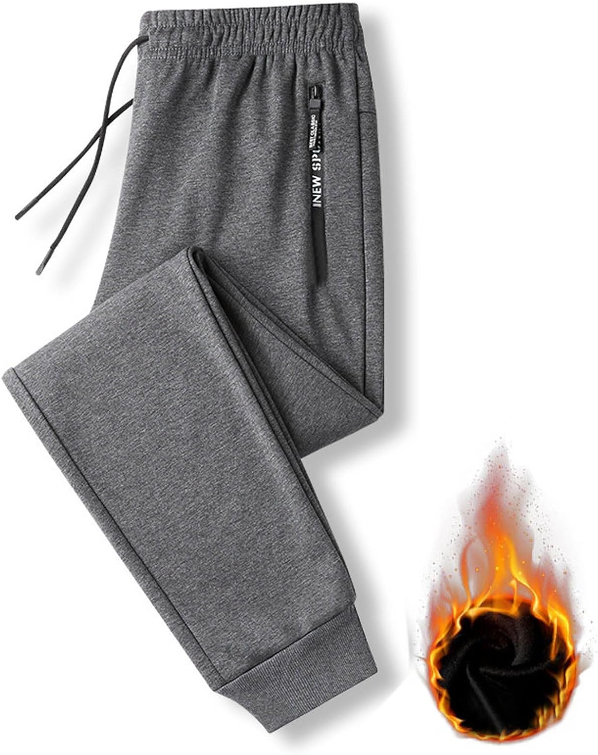 Pantalon De Survêtement Doublé Sherpa EBANKU - Chaud, Confortable, Pour L'hiver, Le Sport, Le Quotidien