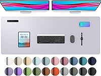 Vista 30 de Aothia Protector de escritorio de cuero, alfombrilla para ratón, alfombrilla de escritorio de oficina, secante de escritorio de cuero PU