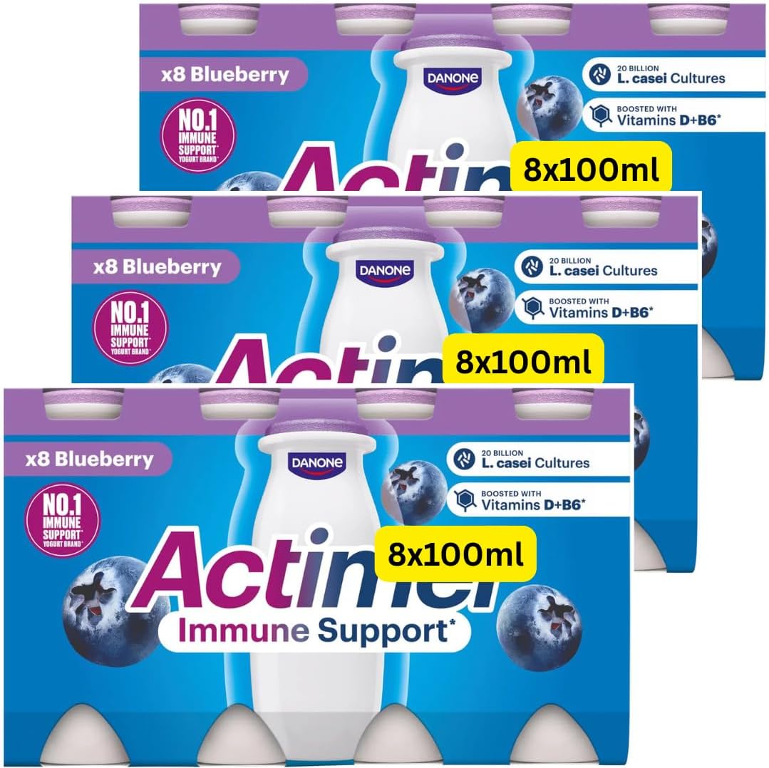 Blueberry Immune Support Yoghurt Drink Multipack Actimels 24x100ml