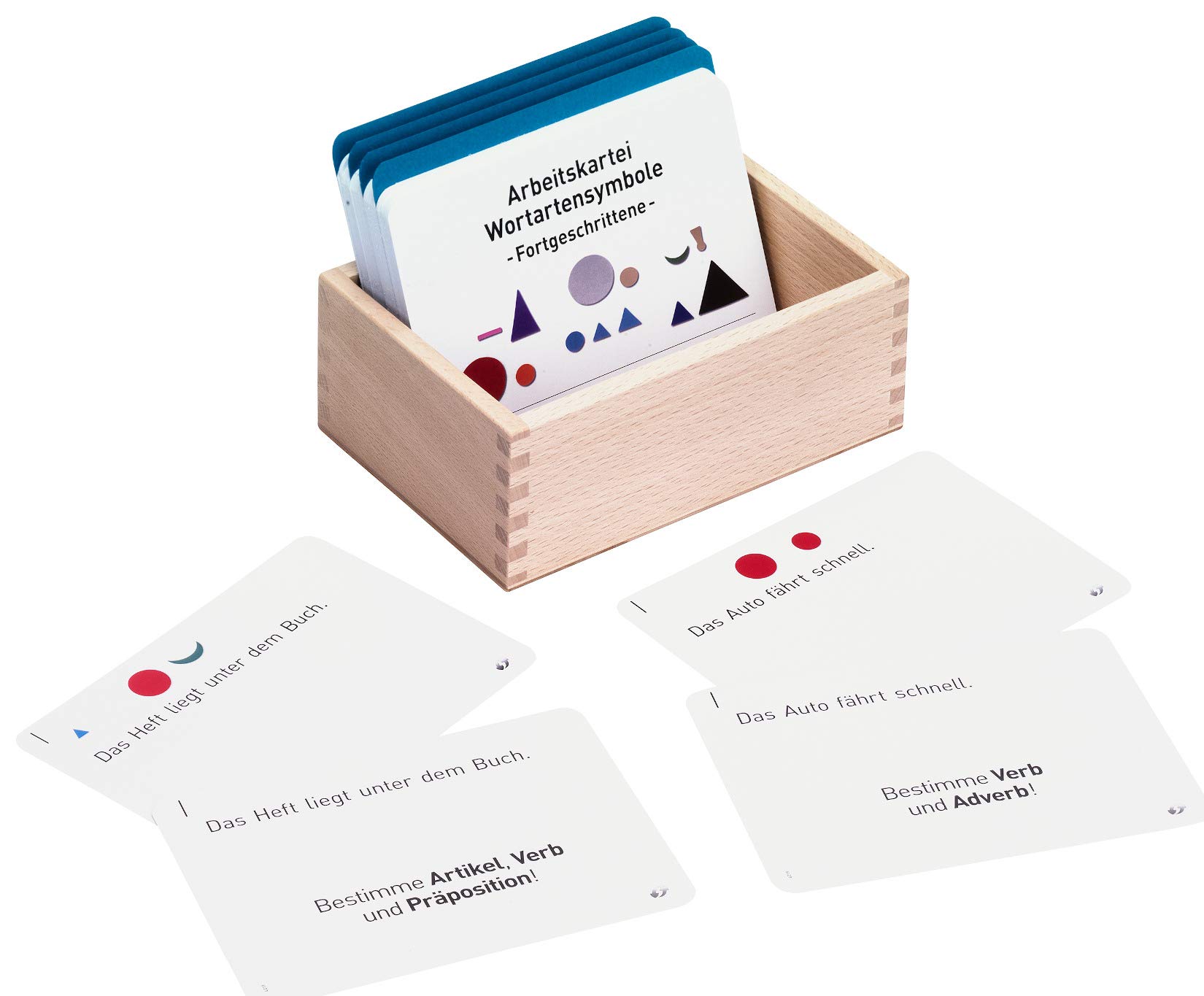 Montessori Wortarten und Wortartensymbole für Fortgeschrittene große Arbeitskartei mit Selbstkontrolle