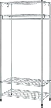 ProTuning OMAR Shelving unit with clothes rail, galvanised, 92x50x201 cm