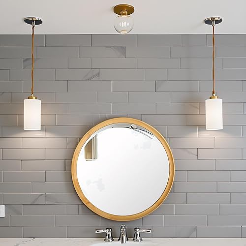 Miniatura 17 de Espejo de pared, espejo redondo, espejos decorativos con marco de madera para baño, entradas, salas de estar y tocador, dormitorio