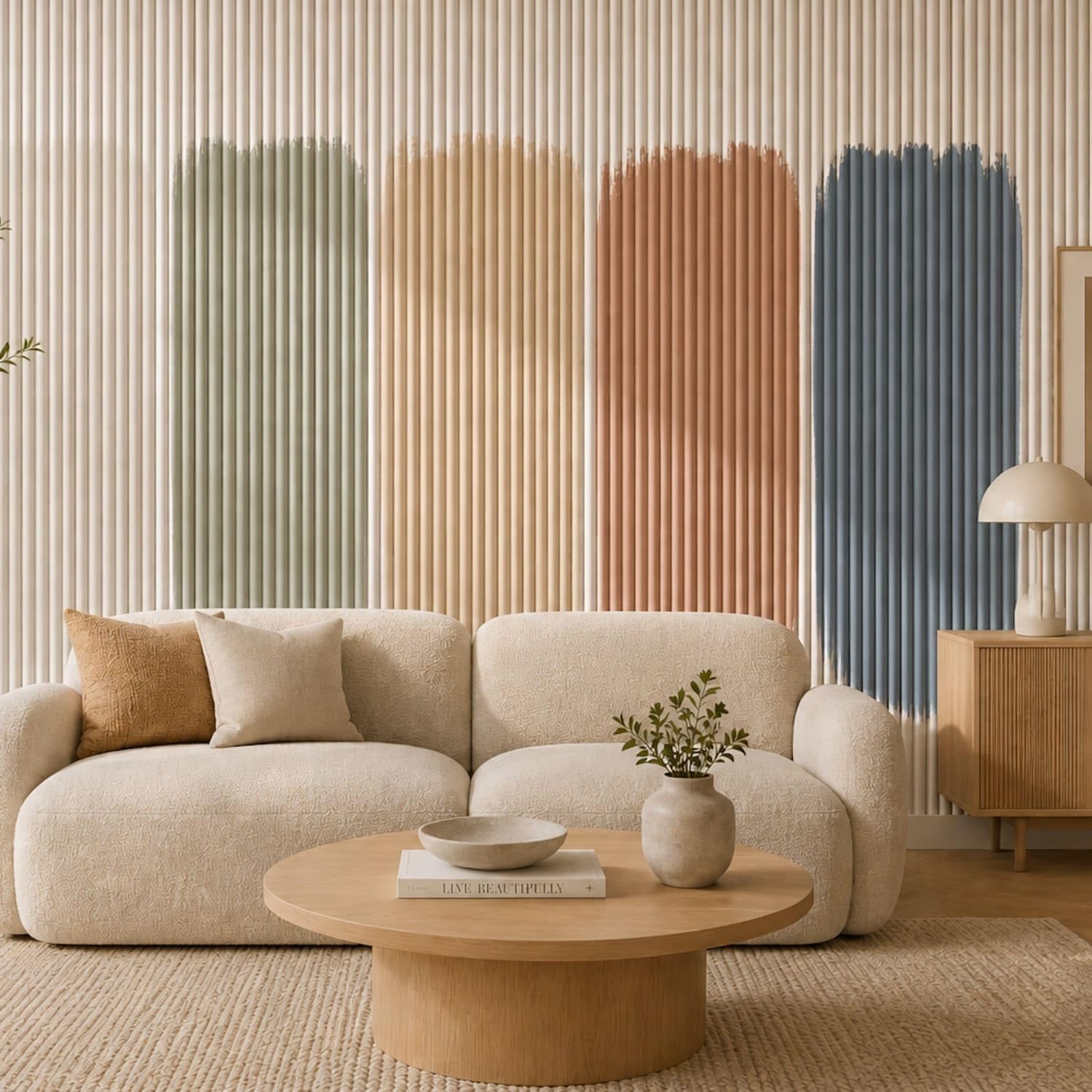 Jobu Large Fluted Ribbed Wall Panels in DIY Primed Ready to Paint, 240cm x 60cm — image 1