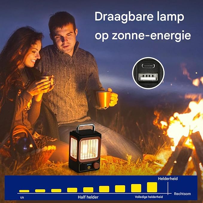 Generic Solar Camping Lantern - Solar Camping Lantern, Buitentafellamp | LED Tent Lights Lamp Power Bank -accessoires, Draagbare Decoratieve Lichten Voor Wandelen, Binnenshuis, Buitenshuis, Storingen, Vissen photo 2
